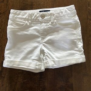 Girls white denim shorts